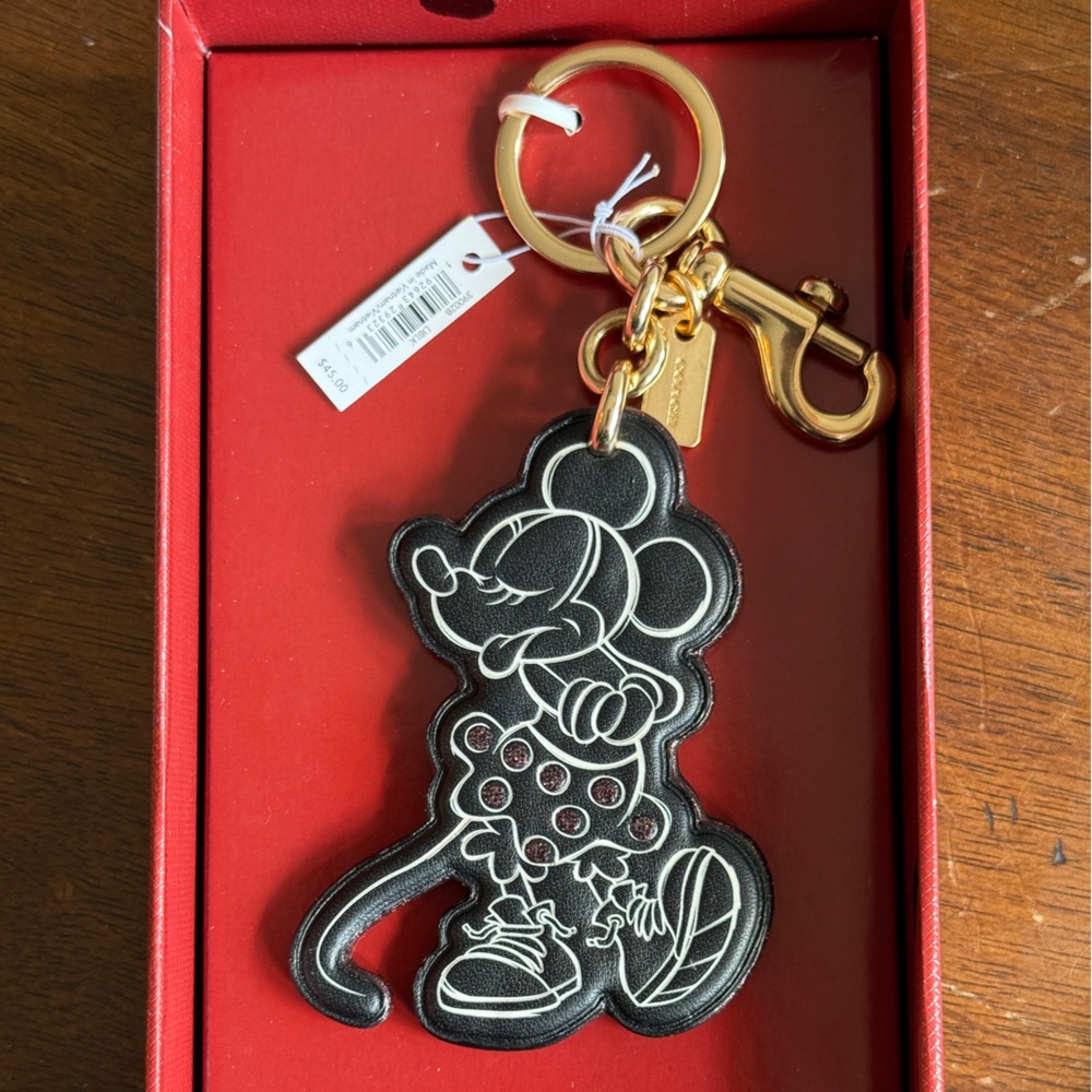 Limited Edition Coach X Disney Minnie Mouse Key Fob Bag Charm